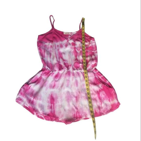 Bella Dahl Women's Pink Tie Dye Spaghetti Strap Romper Size Extra Small - Picture 7 of 11